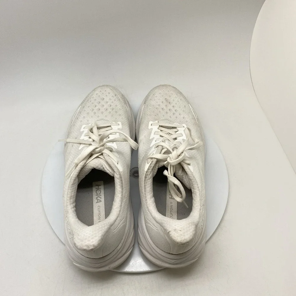 Hoka One One Sneakers Womens 10.5 Clifton 9 1127896 WWH White Running Gym Shoes